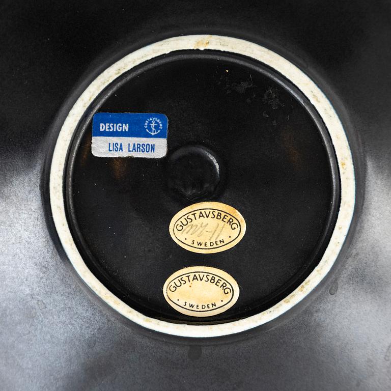 Lisa Larson, vaser, 4 st och fat, 2 st, stengods, ur serien "Varieté", Gustavsberg.