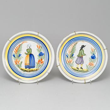 A group of French HR Quimper faiances, 19th/20th Century.