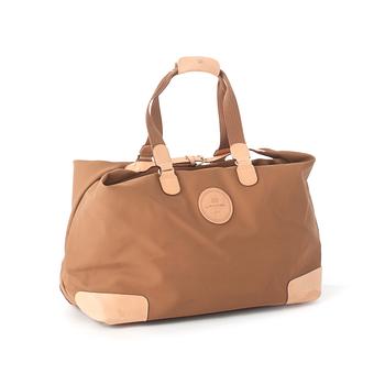 614. LANCEL, a treated canvas and leather weekend bag.