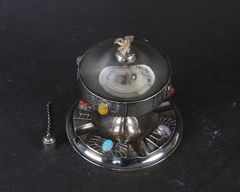 OLJELAMPA, silver, C G Hallberg 1908.