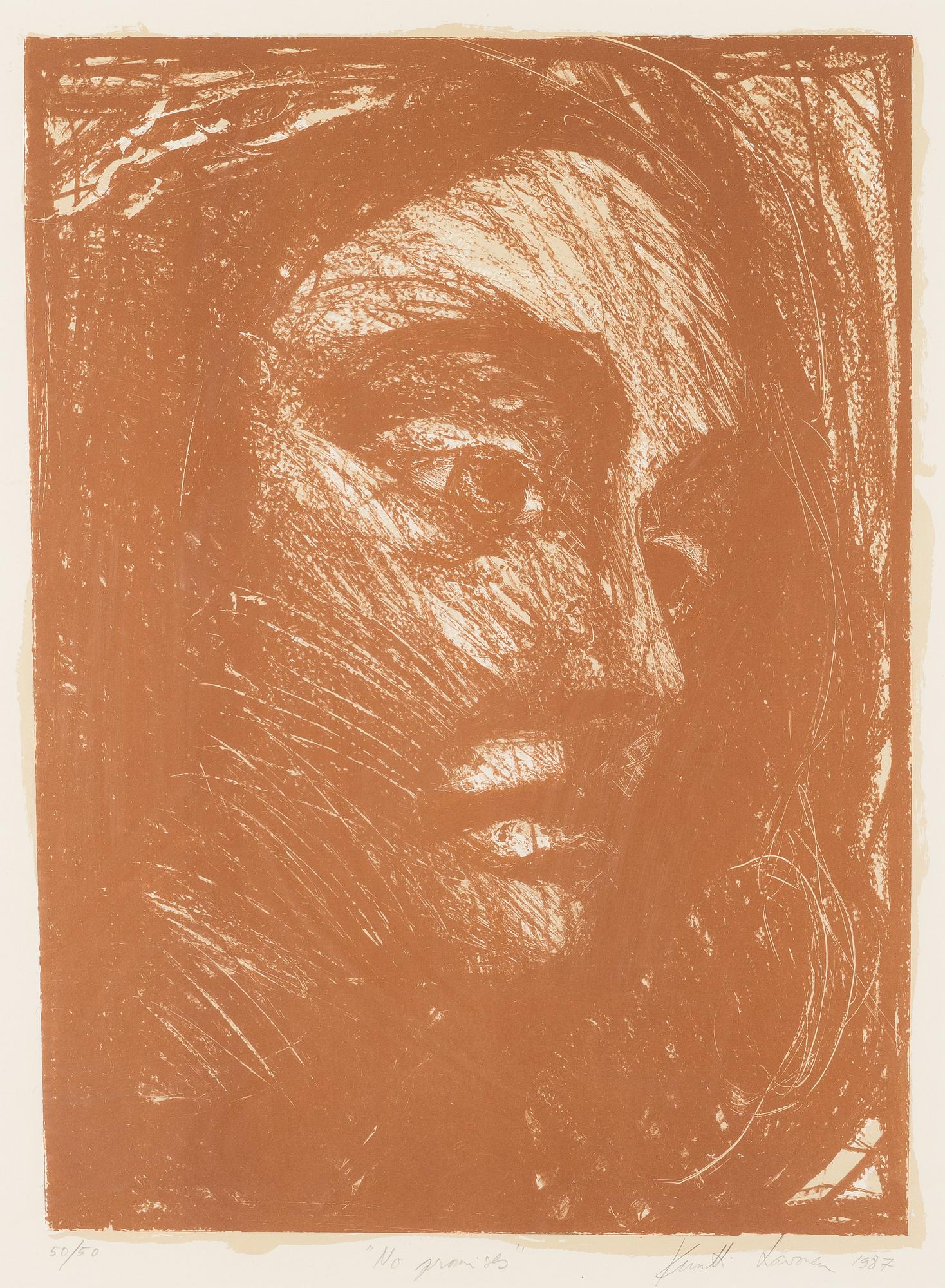 Kuutti Lavonen, litografi, signerad och daterad 1987, numrerad 50/50.