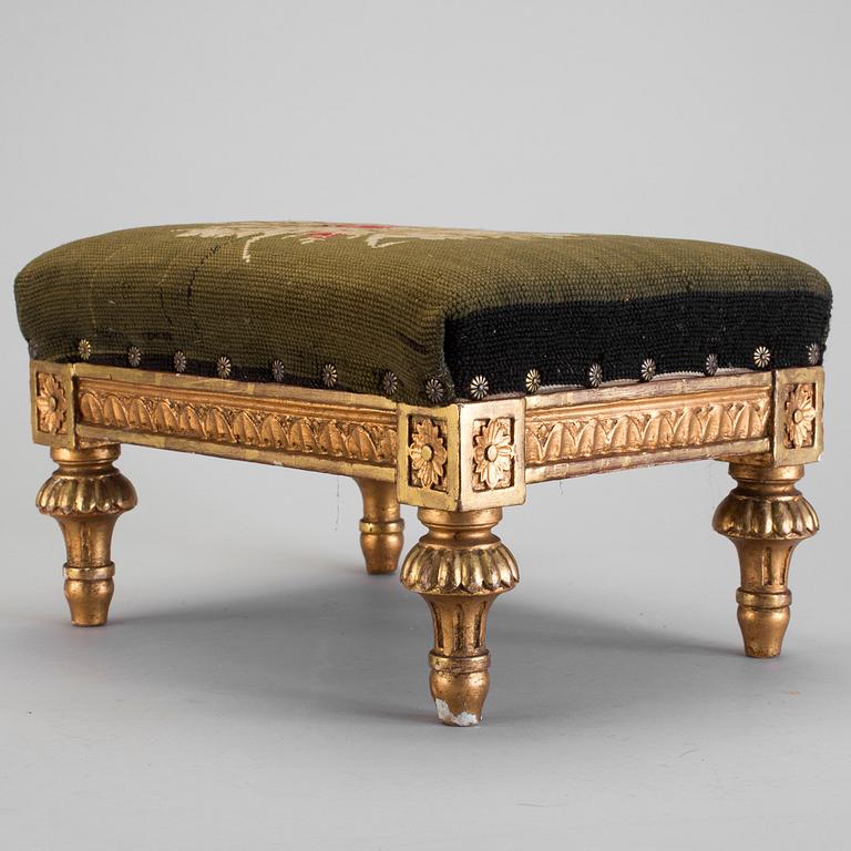 A gilded gustavian footstool late 18th century.
