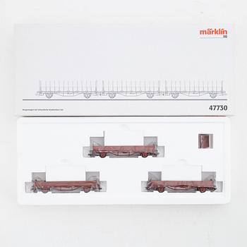 Märklin, A trainset and three carsets, model nr 29141, 46044, 47454 and 47730, gauge H0, in boxes.