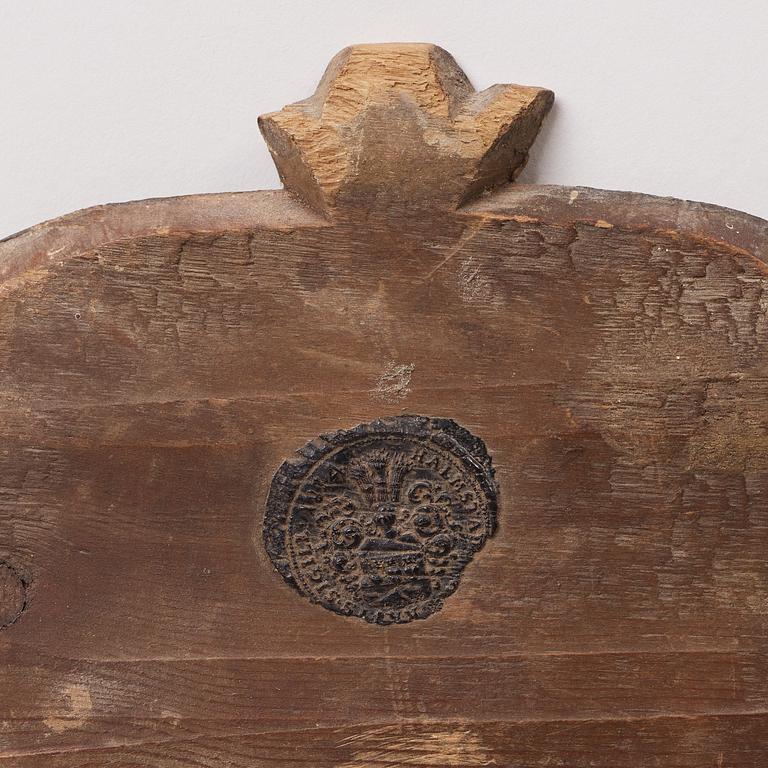 SPEGEL, med Halmstads hallstämpel, 1800-talets första hälft.