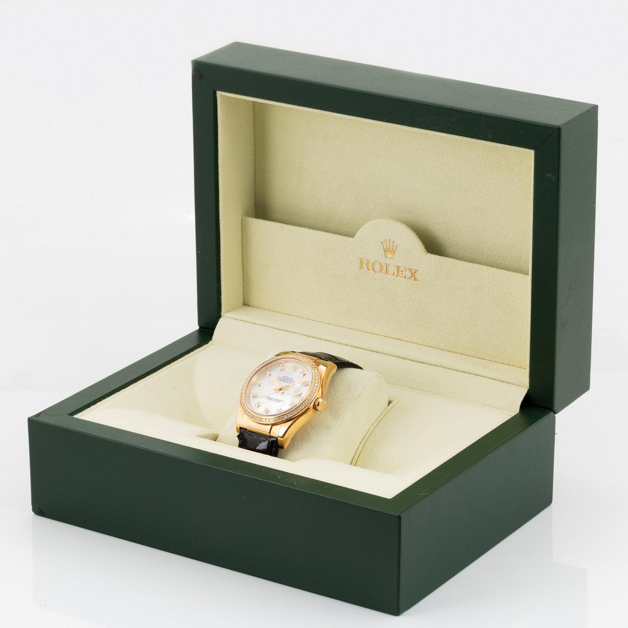 Rolex, Oyster Perpetual, Datejust, "Mother of Pearl Diamond Dial", wristwatch, 36 mm.