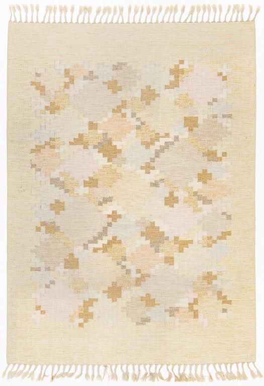 Ingegerd Silow, a flat weave rug, signed IS, c. 235 x 168 cm.