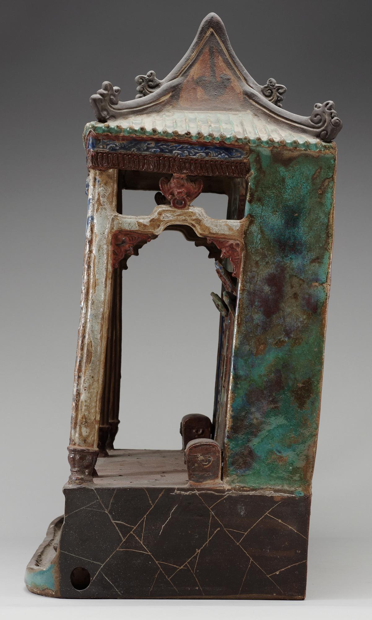 A large glazed shrine, presumably Ming dynasty.