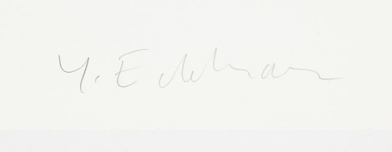 Yrjö Edelmann, färglitografi, 1991, signerad 45/150.