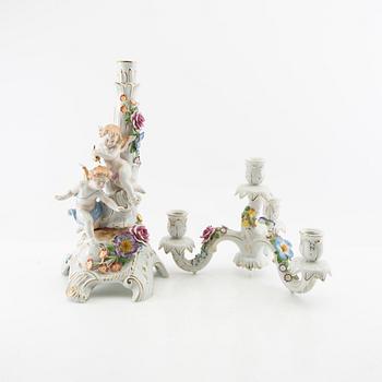 Candelabrum Schierholz Germany mid-20th century porcelain.