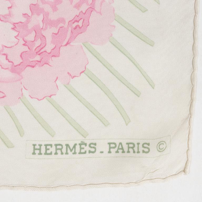 Hermès, scarf, "Peonies".