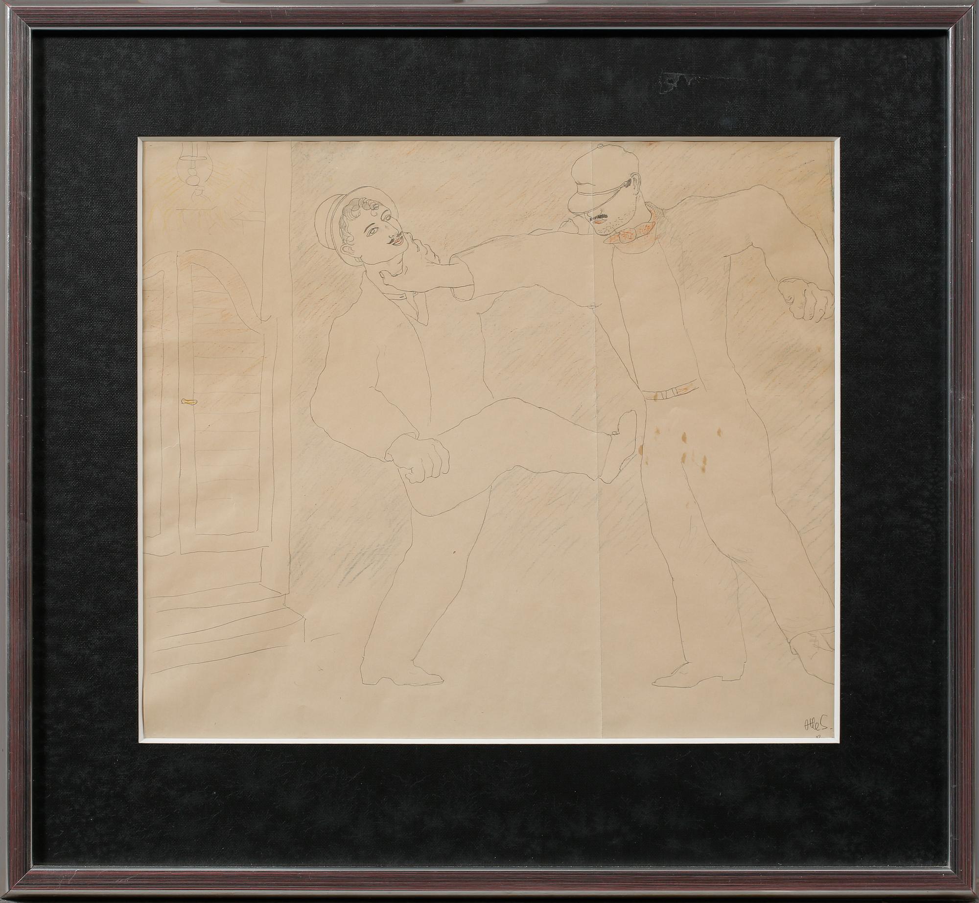 OTTE SKÖLD, teckning, signerad.