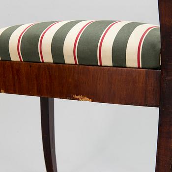 Seven mahogany veneered Empire style chairs, Russia / the Baltics, mid 19th century.