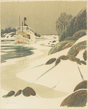 Roland Svensson, färglitografi, signerad och numrerad 199/360.