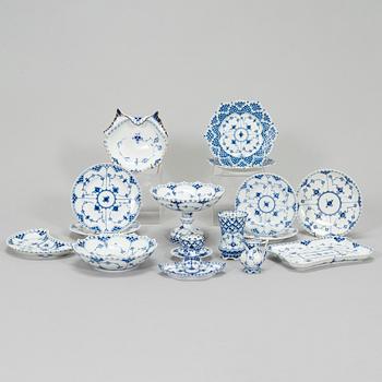 Royal Copenhagen, A 66-piece service "Blue Fluted, Full Lace and Half Lace', Denmark.
