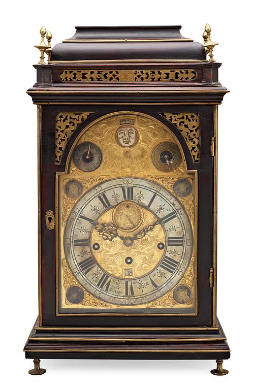 An Austrian 18th Century bracket clock, dial face marked "Jacob Dentzel Fecit Vienna" (clockmaker 1745-65).