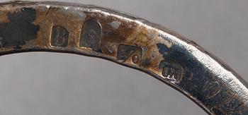 TEGLASHÅLLARE, 6 st, nysilver, jugend, WMF, Tyskland, tidigt 1900-tal.