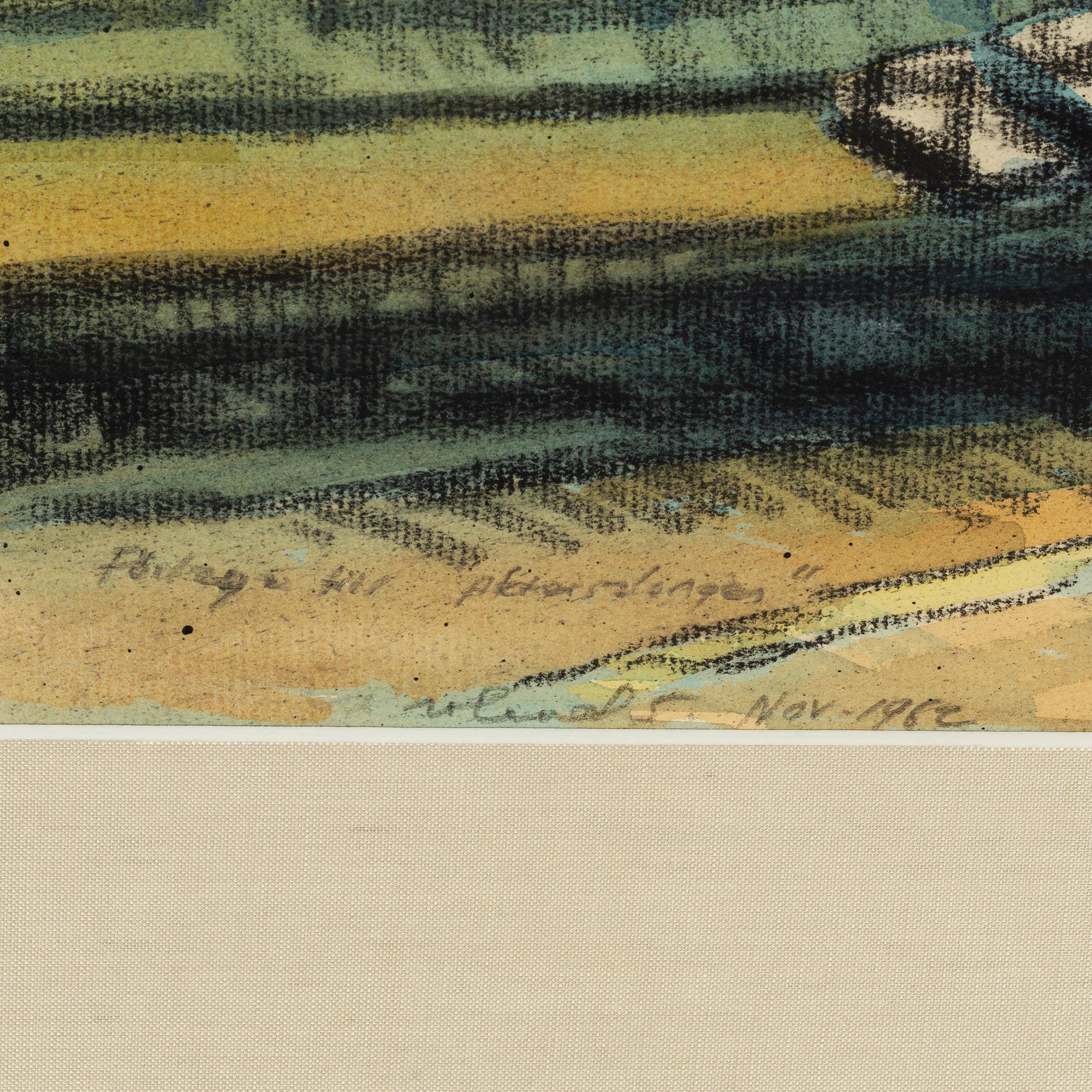 Roland Svensson, blandteknik på papper, signerad och daterad nov 1962.