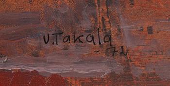 Veikko Takala, öljy levylle, signeerattu ja päivätty-72.
