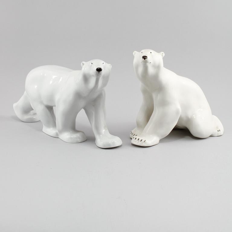 FIGURER, 2 st, porslin, Lomonosov, Ryssland, 1900-talets andra hälft.
