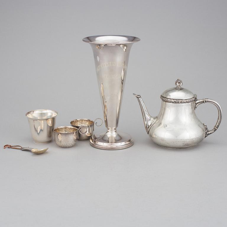 PARTI SILVER, 6 delar, bl a W A Bolin, 1900-tal.