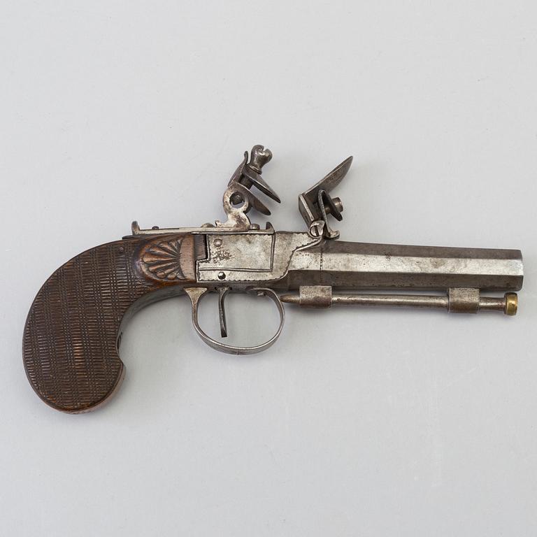 A Belgian flintlock pistol circa 1800.