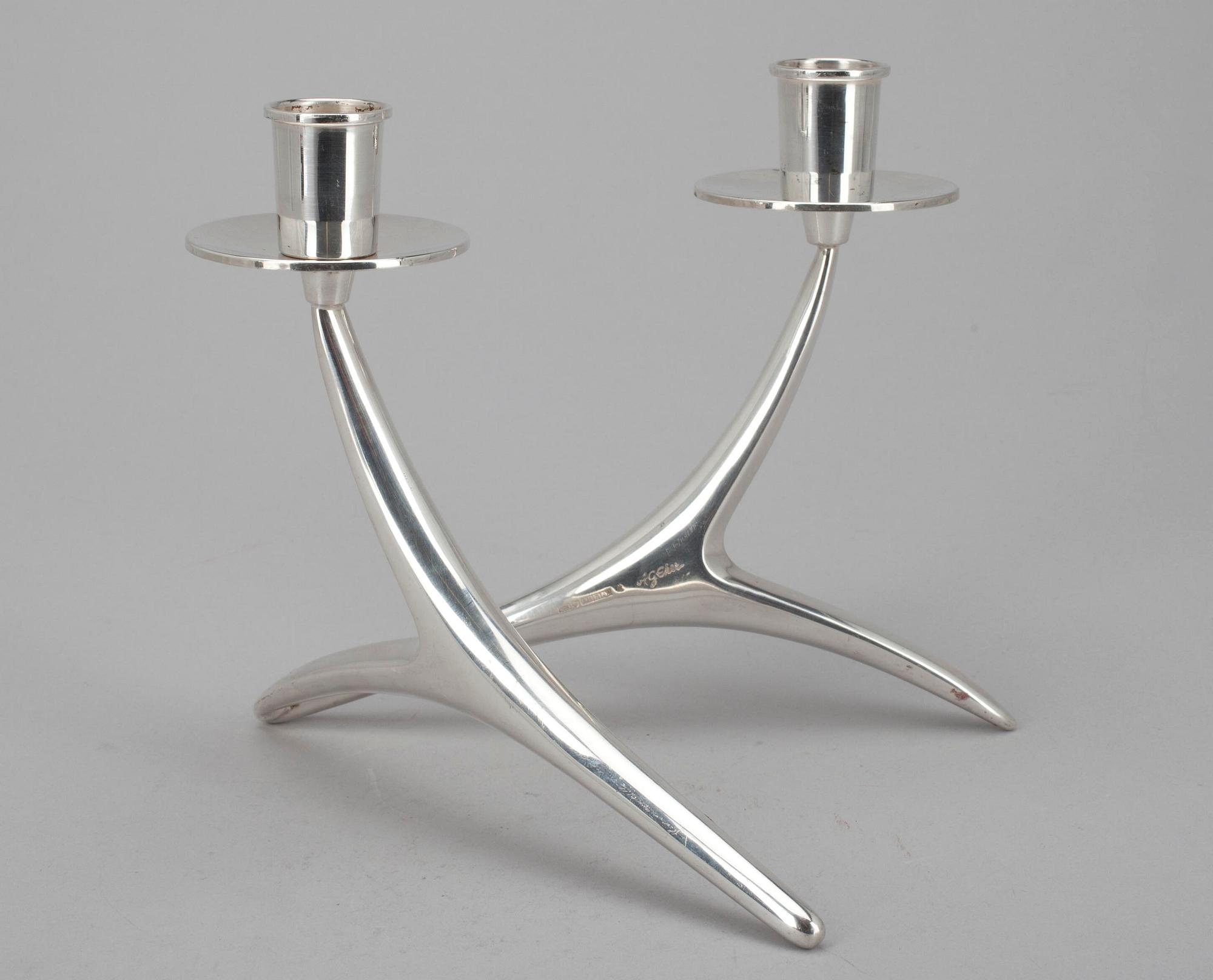 LJUSSTAKE, silver, Anna-Greta Eker, Auran Kultaseppä, Åbo 1974. Vikt ca 125 g.