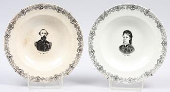 TALLRIKAR, 4 st. Flintgods. Bl a Gustafsberg.