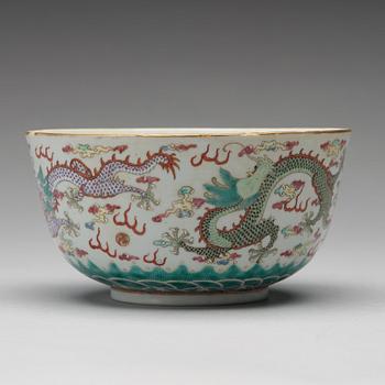 A dragon bowl, Qing dynasty with Guangxus six character mark.