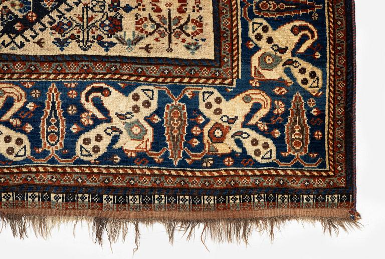 An antique Qashqai rug, South Persia, c. 189 x 142 cm.