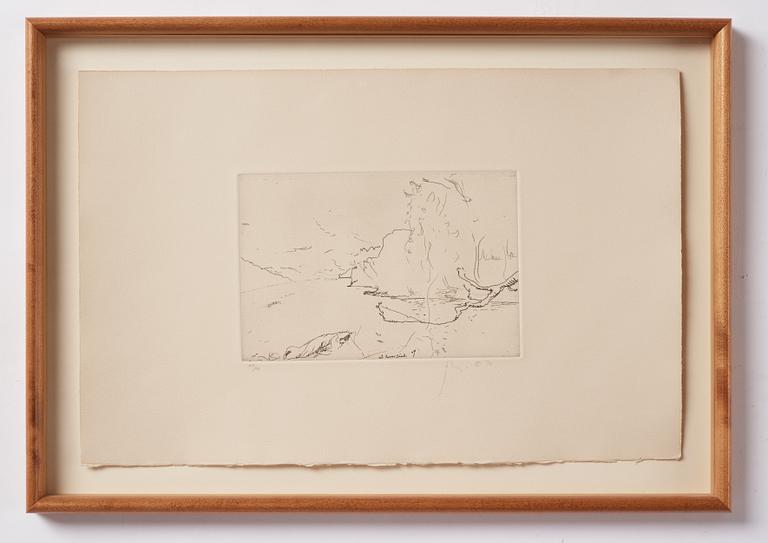 Barry Flanagan, tre stycken etsningar. Samtliga signerade. En numrerad 42/50 och två numrerade 44/50.