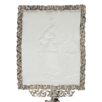 Christian Hammer, a silver liophane-screened reading-candlestick, Stockholm 1864.