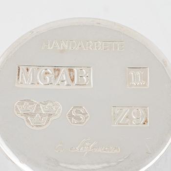Bägare, snapsglas samt punschkoppar, silver, totalt 26 st, Göteborg och Uppsala, 1974-77.