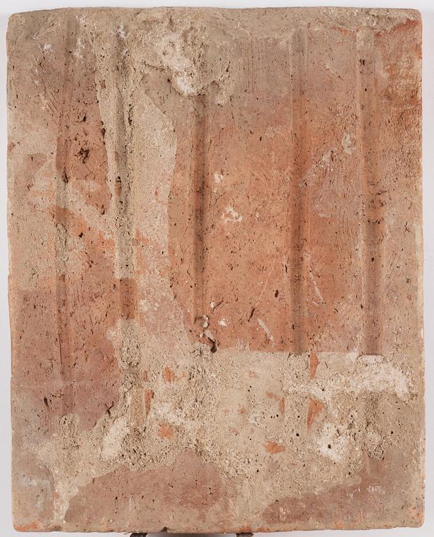 Kakelplatta, lergods, ca 45 x 35 cm, Qajardynastin Persien (Iran), 1800-tal.