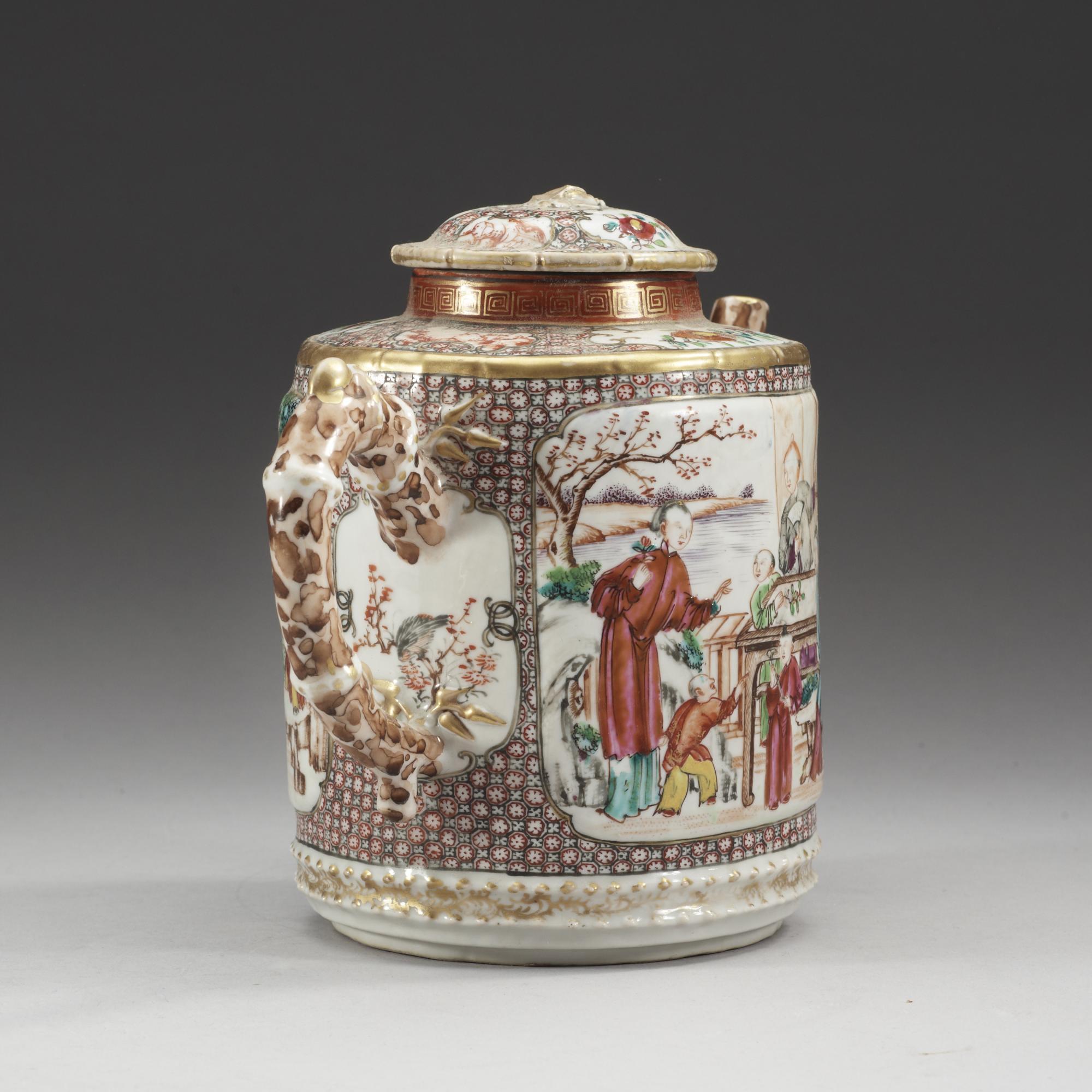 TEKANNA med LOCK, kompaniporslin. Qing dynastin, Qianlong (1736-95).