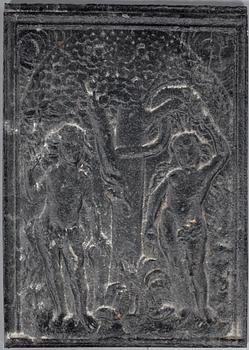 SÄTTUNGSPLATTA, gjutjärn, 1700/1800-tal.