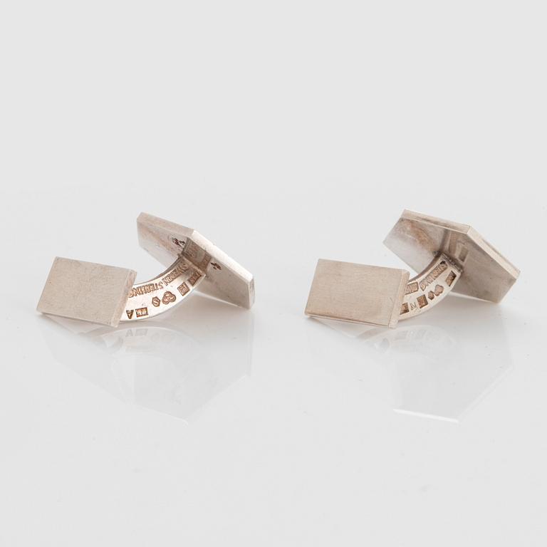 Wiwen Nilsson, manschettknappar, ett par, Lund 1958, sterling.