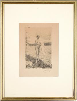 ANDERS ZORN, etsning, 1919, signerad.