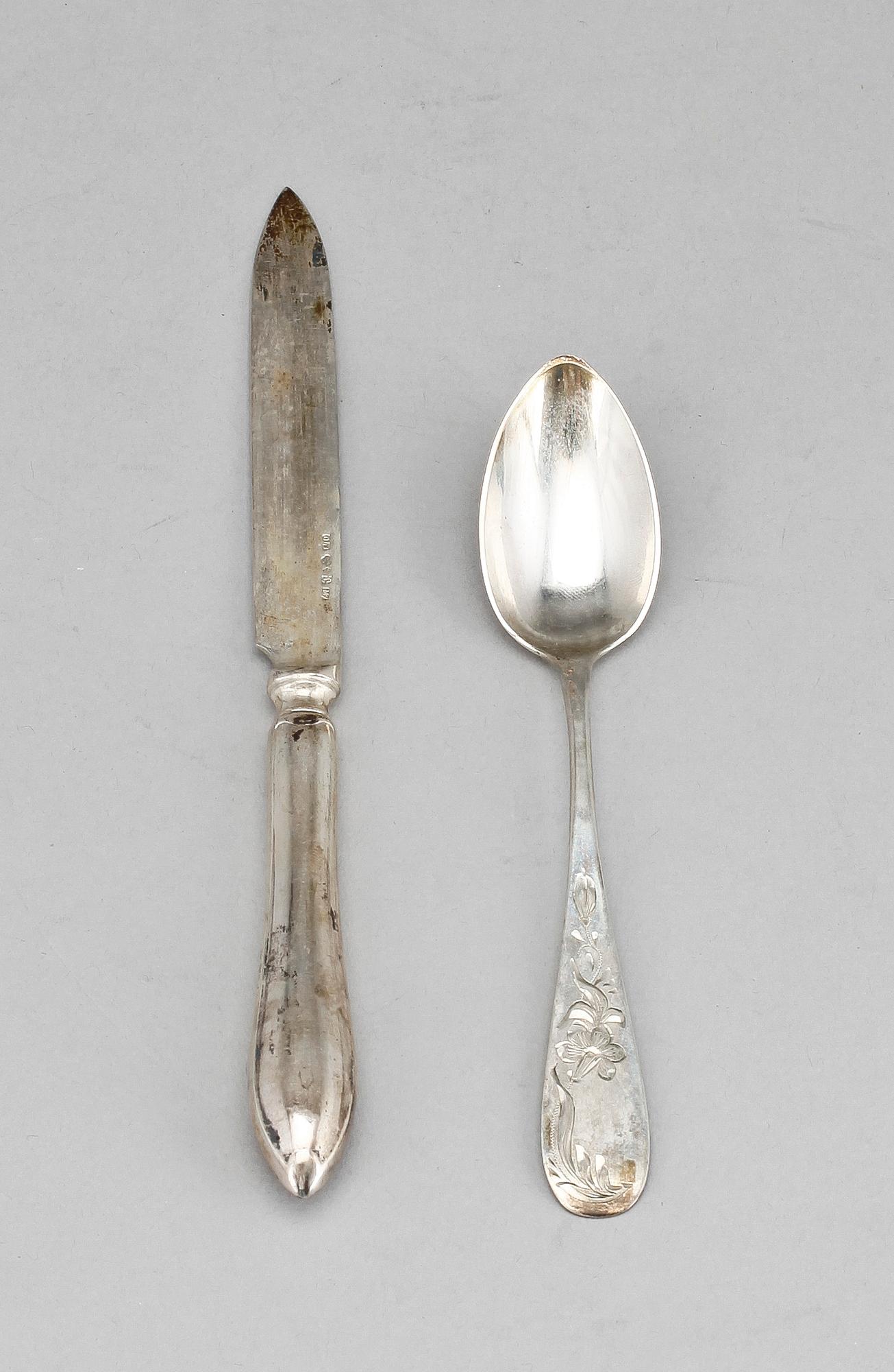 BESTICK, 24 delar, silver. Tyskland 1910/20-tal o Sverige, 1914, tot.vikt ca 420g.