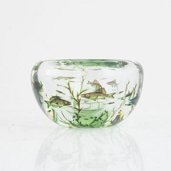 Edward Hald, skål, glas, "Fiskgraal", Orrefors.