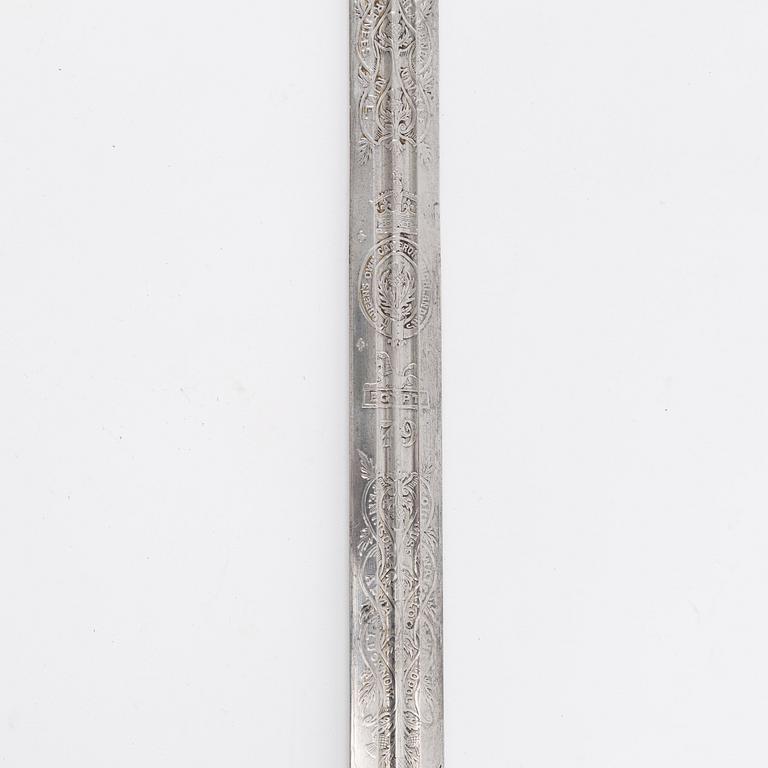 A Scottish infantry officer's sword with cross hilt and field scabbard, by Henry Wilkinson, London.
