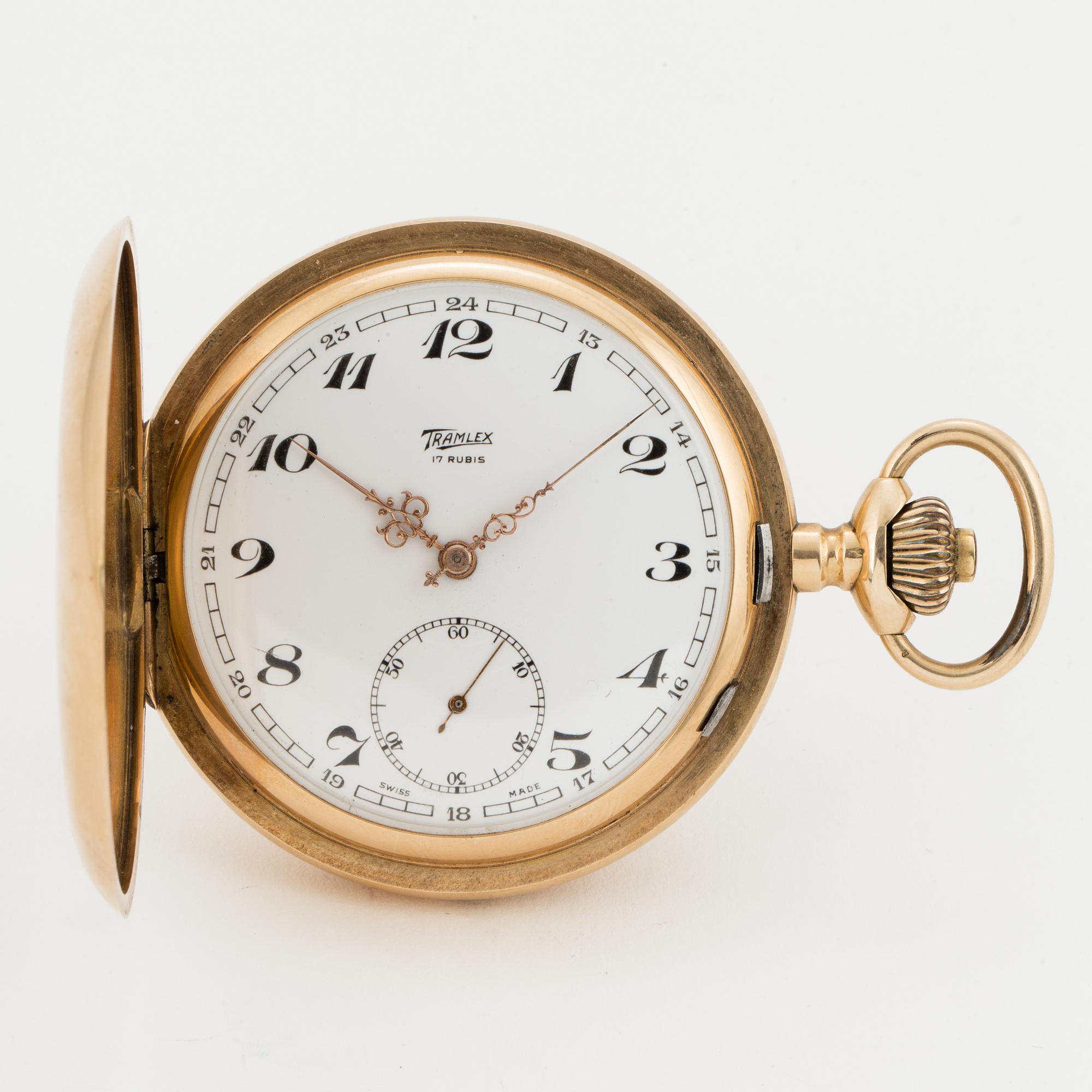 TRAMLEX, pocket watch, hunter, 52,5 mm.