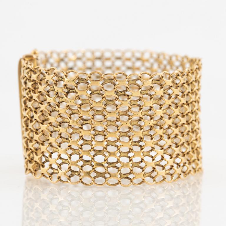 Armband, 18K guld, bred x-länk.