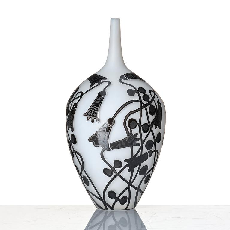 Olle Brozén, a cameo glass vase, Kosta Boda, ed. 8/30.