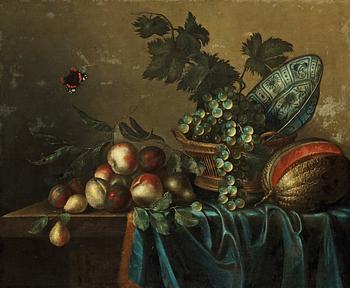 1065. Gillis Gillisz. de Bergh, Still life with fruits and a butterfly.