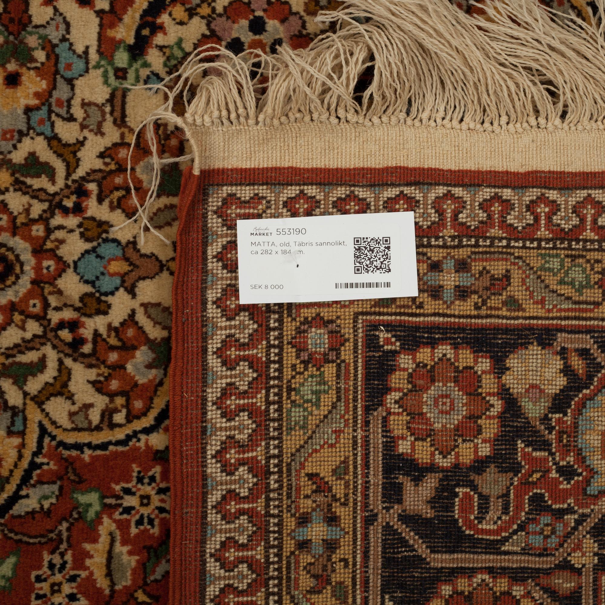 MATTA, old, Täbris sannolikt, ca 282 x 184 cm.