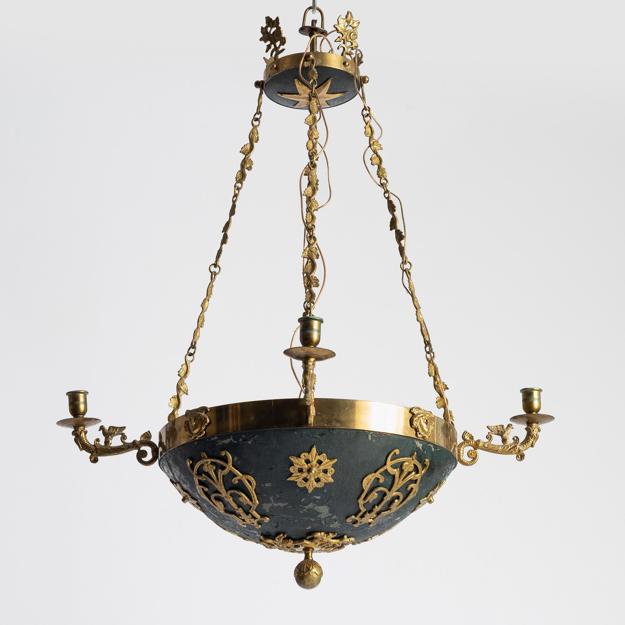 An Empire style ceiling lamp, early 20th Century.