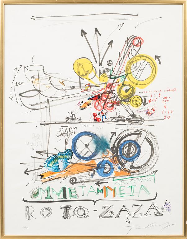 JEAN TINGUELY, color lithography / collage, signed and numbered 616/999.