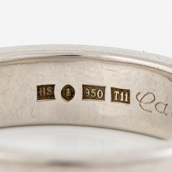 Ring, Strömdahls, platinum with two faceted sapphires.