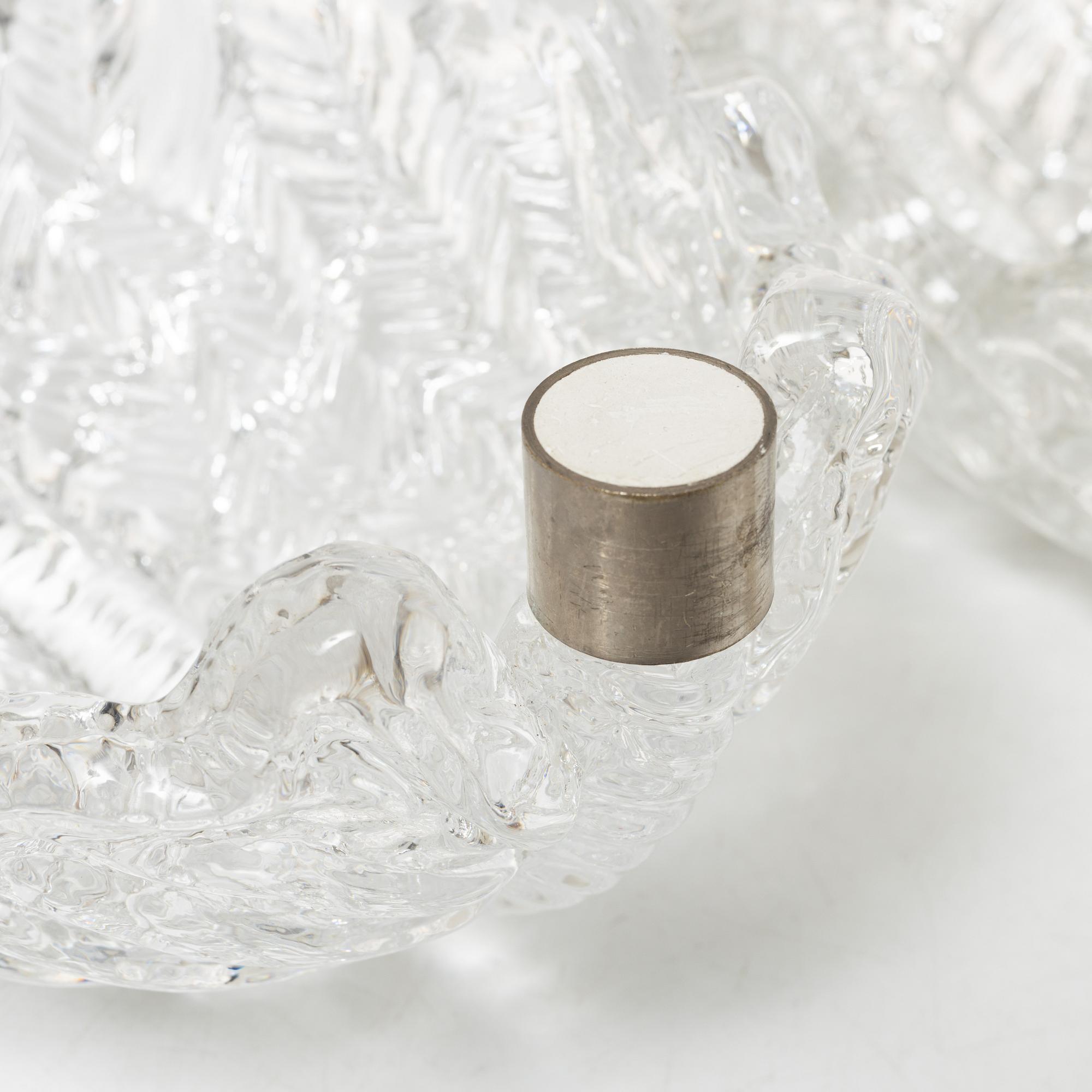 Fritz Kurz, vägglampor, ett par, modell "KD 924", Orrefors, 1950-60-tal.