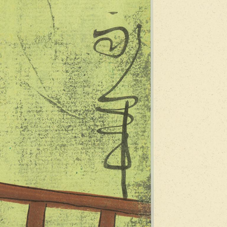 Hu Yonkai, attributed, Portrait of a woman with a bird in a cage.